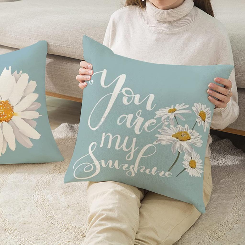 Daisy Cushion Cover Sofa Bed Autumn Decor Pillow  Garden Outdoor Home
