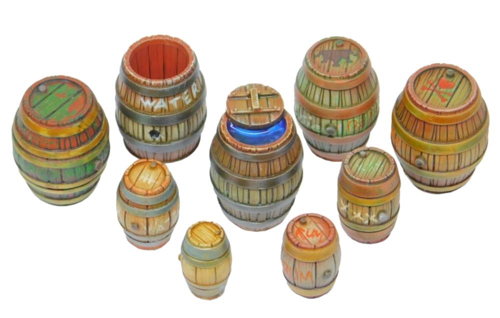 

Green Stuff World Wooden Set of Resin Miniature Barrels, 9, Accessories, GSWD-2534