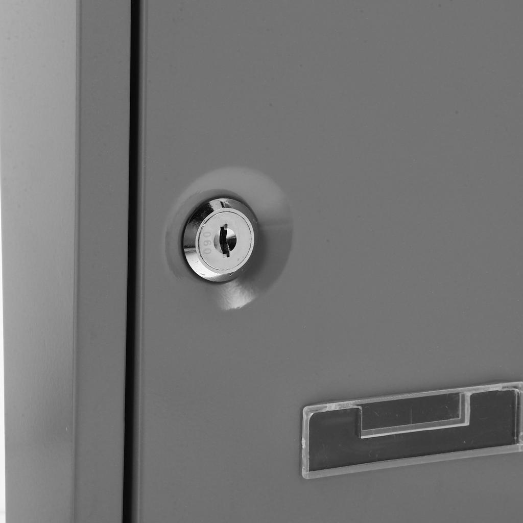 Mailbox Locked Locking Wall Mounted Metal Boxes for House outside Lockable Outdoor Grey Garden Mailboxes