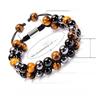 Men’s Double Layer Braided Blue Tiger Eye Beaded Bracelet