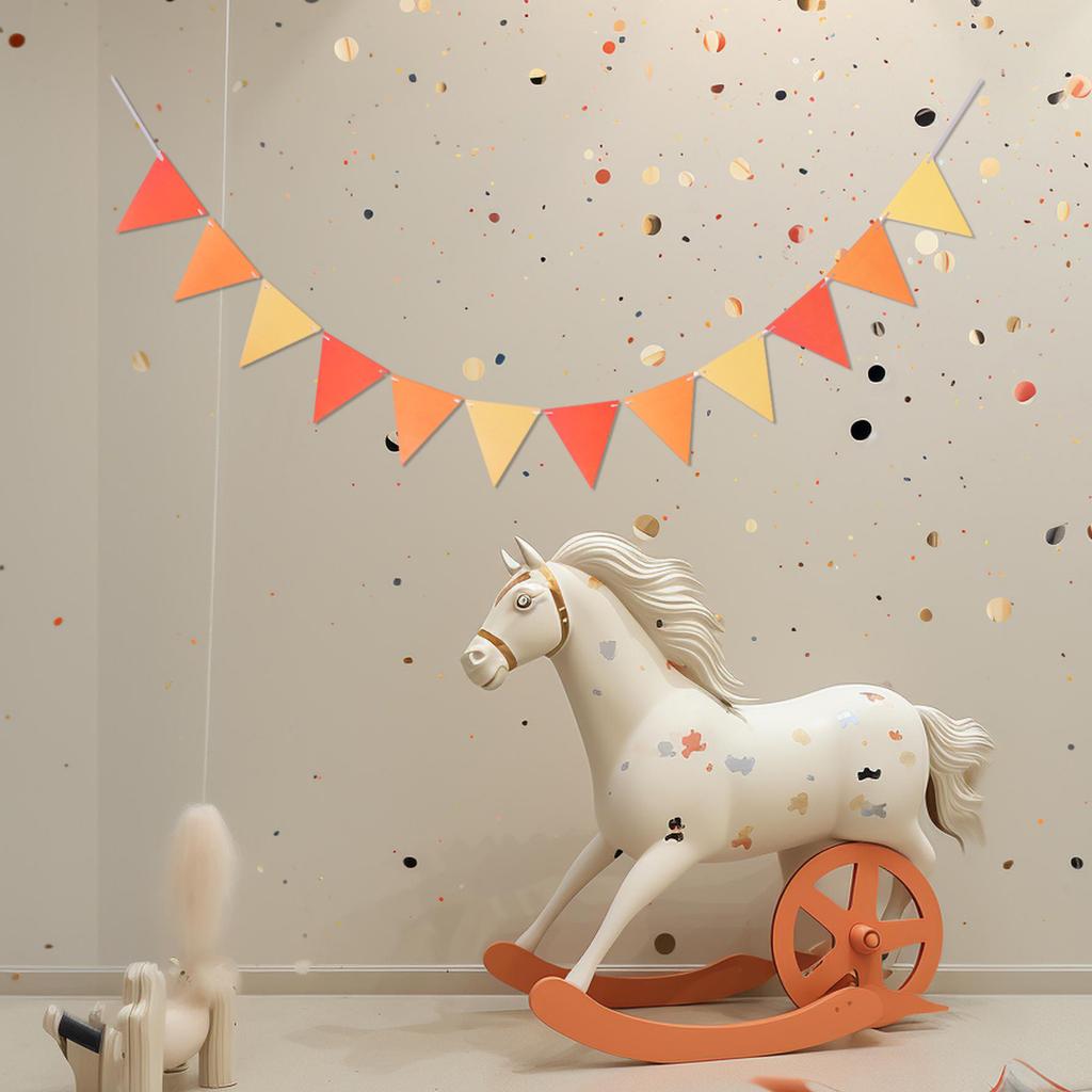 1pcs Set 16.4ft Macaron Paper Card Triangle Banner For Birthday Party Banner Flags Pennant Banner Flags Pennant Banner