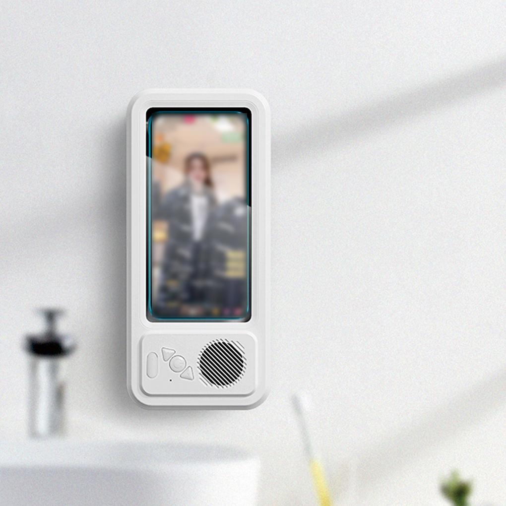 Waterproof Shower Phone Holder, Bluetooth Speaker, Anti-Fog Touch Screen, Wall Mount, Bathroom, IPX4