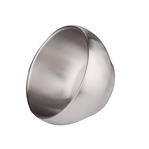 IMEEA Ris skålar, Ramen skålar, Udon skålar, Rostfritt stål, Tål diskmaskin, Värmetålig, Dubbelväggig, 15,2 cm, Set om 2, Silver