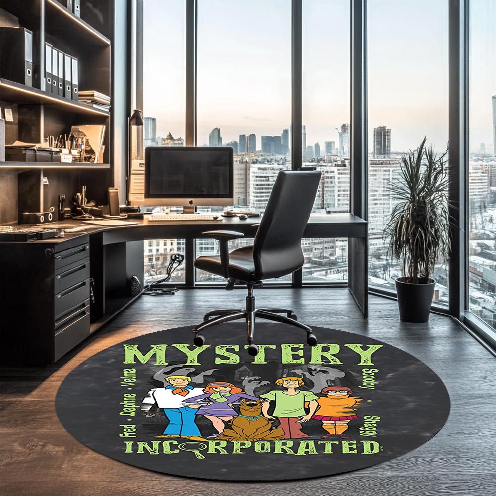 Scooby-Doo Bedrukte Ronde Vloerkleed Tapijt Stoelkussen Vloerkleed Entree Deurmatten, voor Kantoorstoel Woonkamer Slaapkamer Keuken.