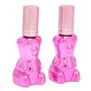 2pcs Bear Shape Perfume Bottle 12ml Portable Glass Refillable Empty Perfume Bottle for Makeup Remover Pink