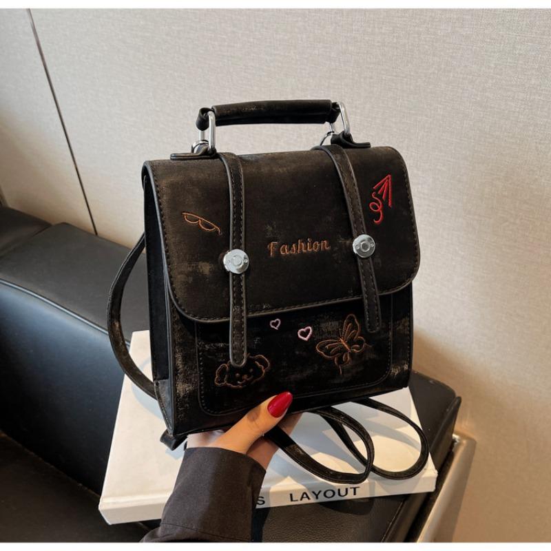 

Trend color matching travel leisure design college style new design texture portable backpack women чёрный