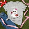 Halloween Ghost Shirt Cotton Summer Short Sleeve Tee Spooky Vibes Hoodie Boo Jee Sweater Casual Gifts For Halloween Season
