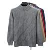 Men's Autumn/Winter Zipper Knit Sweater: Thick, Warm, Half-high Collar, Casual Style