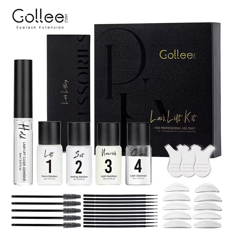 Gollee Eyelashes Perm Kit Lash Curler Treatment Makeup 4-6 Weeks Lasting Professional Eyelash Lifting Set For Lash Curler Perm