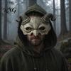 Gehoornde Demon Masker Halloween Ramshoorn Masker, Horror Duivel Halve Gezicht Gotisch Lichtgewicht Maskerade voor Cosplay Kostuumfeest Schuim