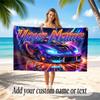 Neon Abstract Theme Beach Towel Personalized Custom Name & Text Soft Quick Dry Beach Towel for Swimming Travel
