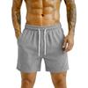 Men Corduroy Casual Shorts Elastic Waist Drawstring Loose Fit Outdoor Sports Beach Shorts with Pockets for Summer
