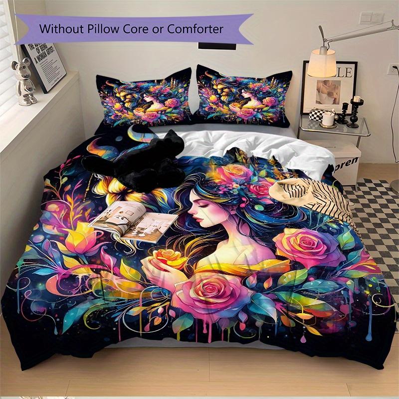 3pcs Beauty and the Beast Print Cover Set Ultra Soft, Breathable, and Comfortable Bedding with Stylish Design for Bedroom and Guest Room Decor 1