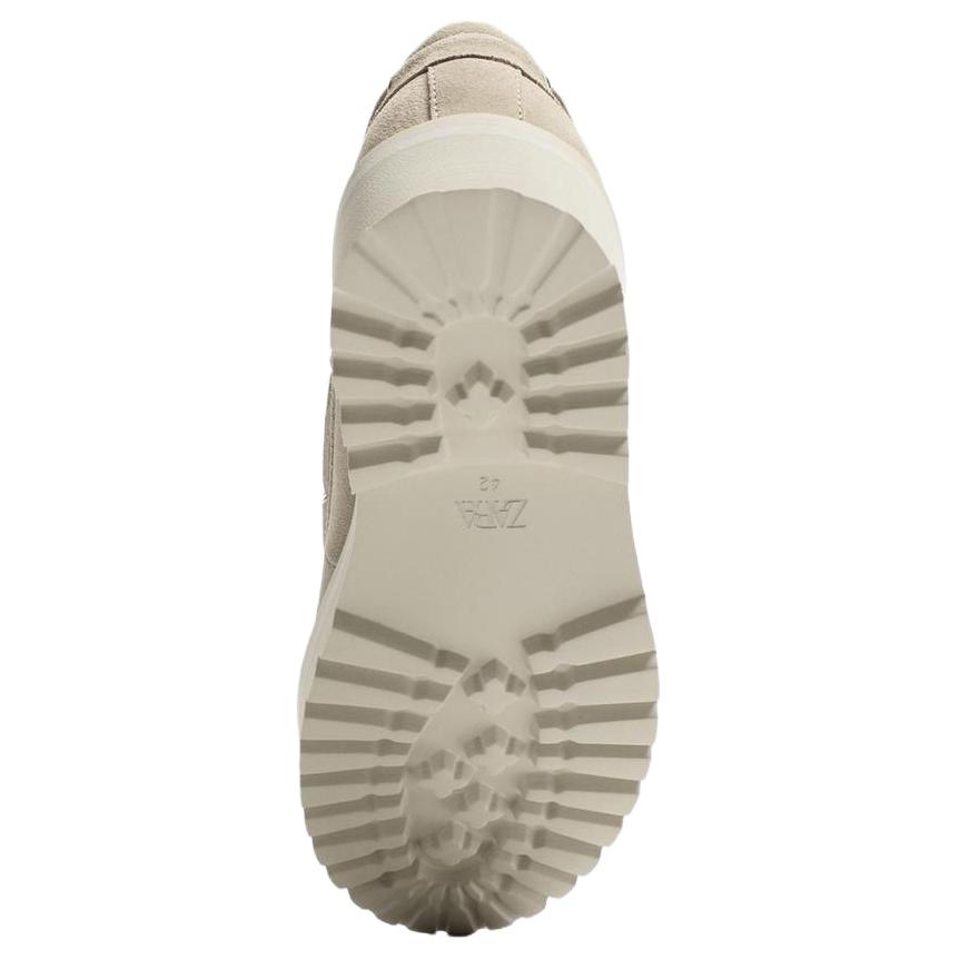 Zara Leather Lightweight Comfortable Sailing Boat Shoes Men Shoes Light-Beige 12413520002