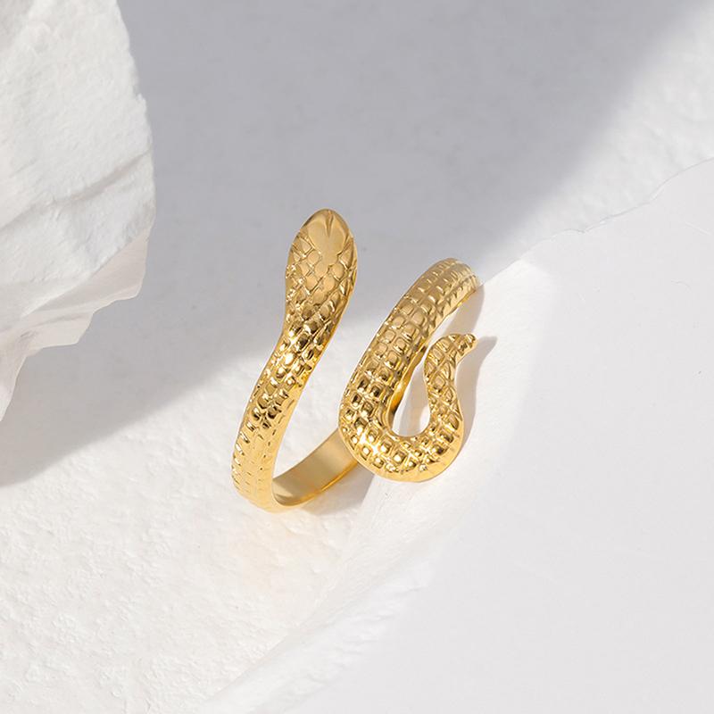 Simple Snake Finger Ring Punk Snake Ring For Women Men Personality Stainless Steel Ring Jewelry Accessories Gifts