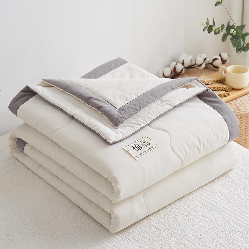 Set Coperta Estiva in Puro Cotone Lavato Giapponese - Cotone dello Xinjiang, Sottile e Fresco, Classe A, Quattro Pezzi
