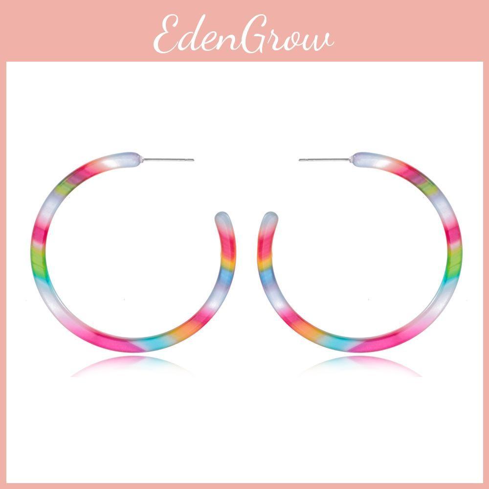 Earrings Acrylic Stylish With Colorful Geometric Design Trendy Fashion Jewelry