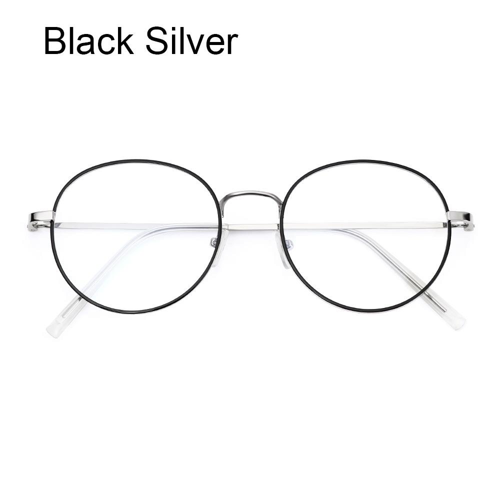 Fashion Women Anti-Blue Light Glasses Men Classic Metal Round Oversized Frame Eyeglasses Optical Lenses Office Computer Glasses