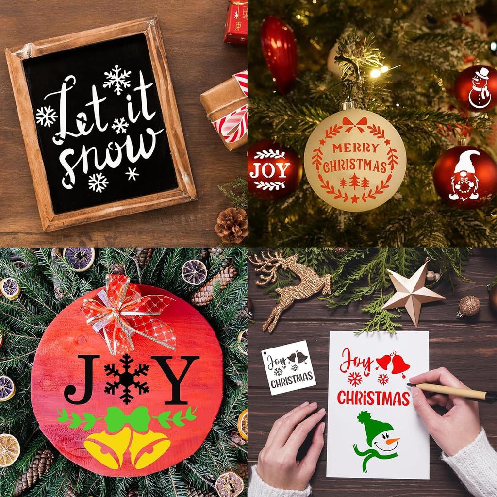 Aushöhlvorlagen, Weihnachten, PET-Vorlagen, Neue Stile, DIY-Malvorlagen, Wandmalerei und Sprühen für Kinder, Dekorative Vorlagen