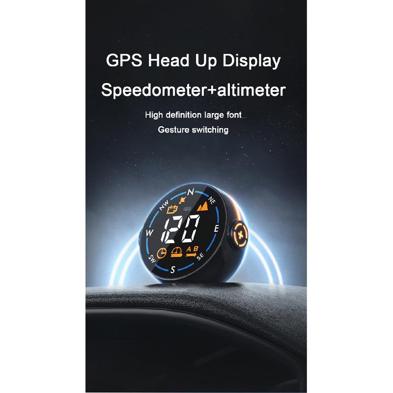 Universal Car Gps Hud Speedometer Display Usb Speed Alarm Mph Kmh Compass Clock