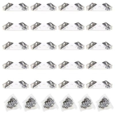 20Pcs Universal Furniture Corner Connectors Stainless Steel Angle Corner Brackets
