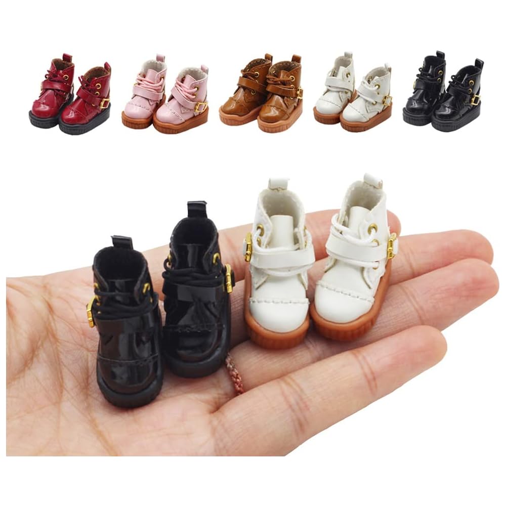 Rakulifey Obitsu 11 Boots Shoes for 11cm Dolls 5 Colors Birthday Gift White