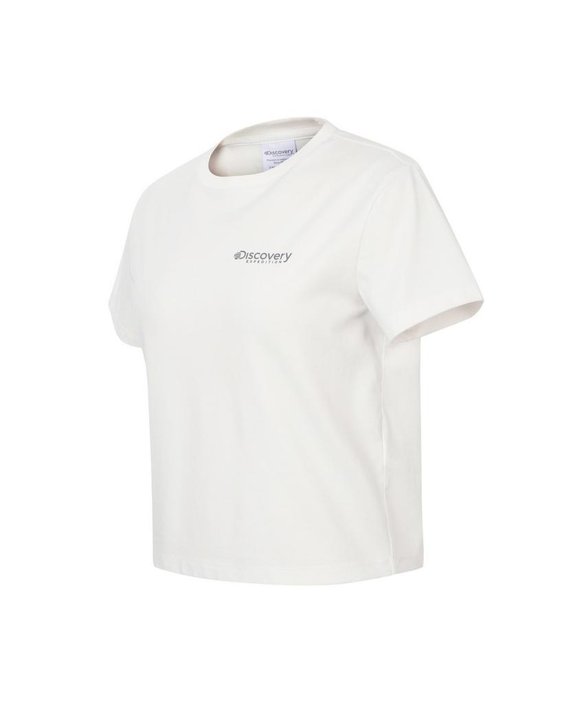 DISCOVERY EXPEDITION Freshvent Women'S Washed Crop Outdoor Frame Graphic Short Sleeve T-Shirt (White)