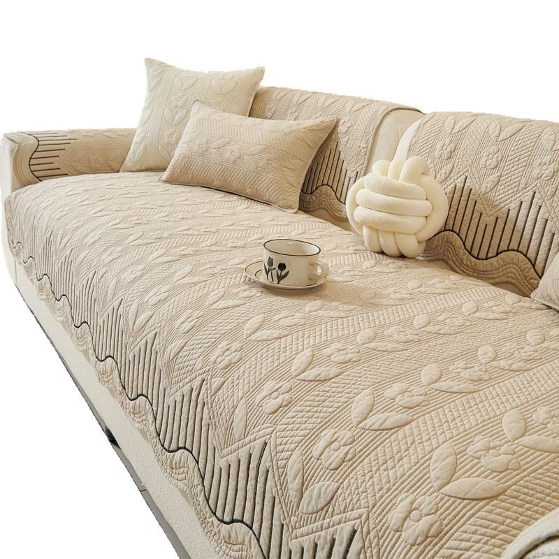 Cream Wind Sofa Cushion Universal In All Seasons  New Straight Row Summer Seat Cushion Sub-Cover Cloth Towel Fixed Non-Slip Cover