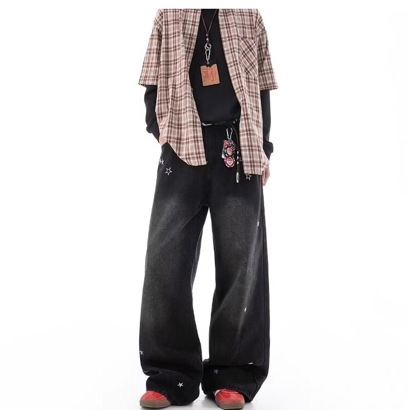 DREAM MADE Men s Star Embroidered Straight-Leg Jeans XL