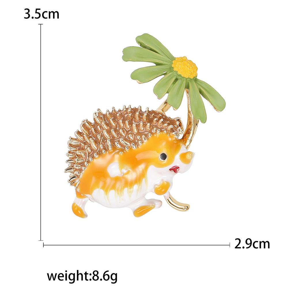 Enamel Hedgehog Brooches for Women Unisex Small Animal Pins Banquet Party Backpack Gifts Jewelry Accessories