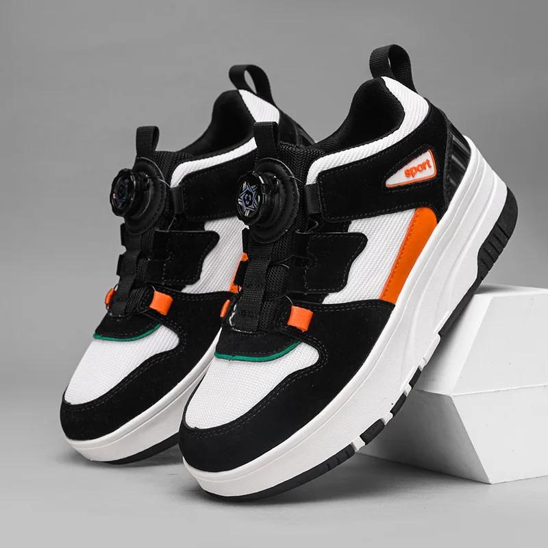 Women's Sneaker with 4 Wheels Racing Roller Skate Shoes Children's 2-in-1 Removable Roller Skating Shoes for Skating and Parkour