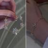 Women Bracelet Flower Design Bracelet with Claw-Setting Cubic Zirconia Inlaid