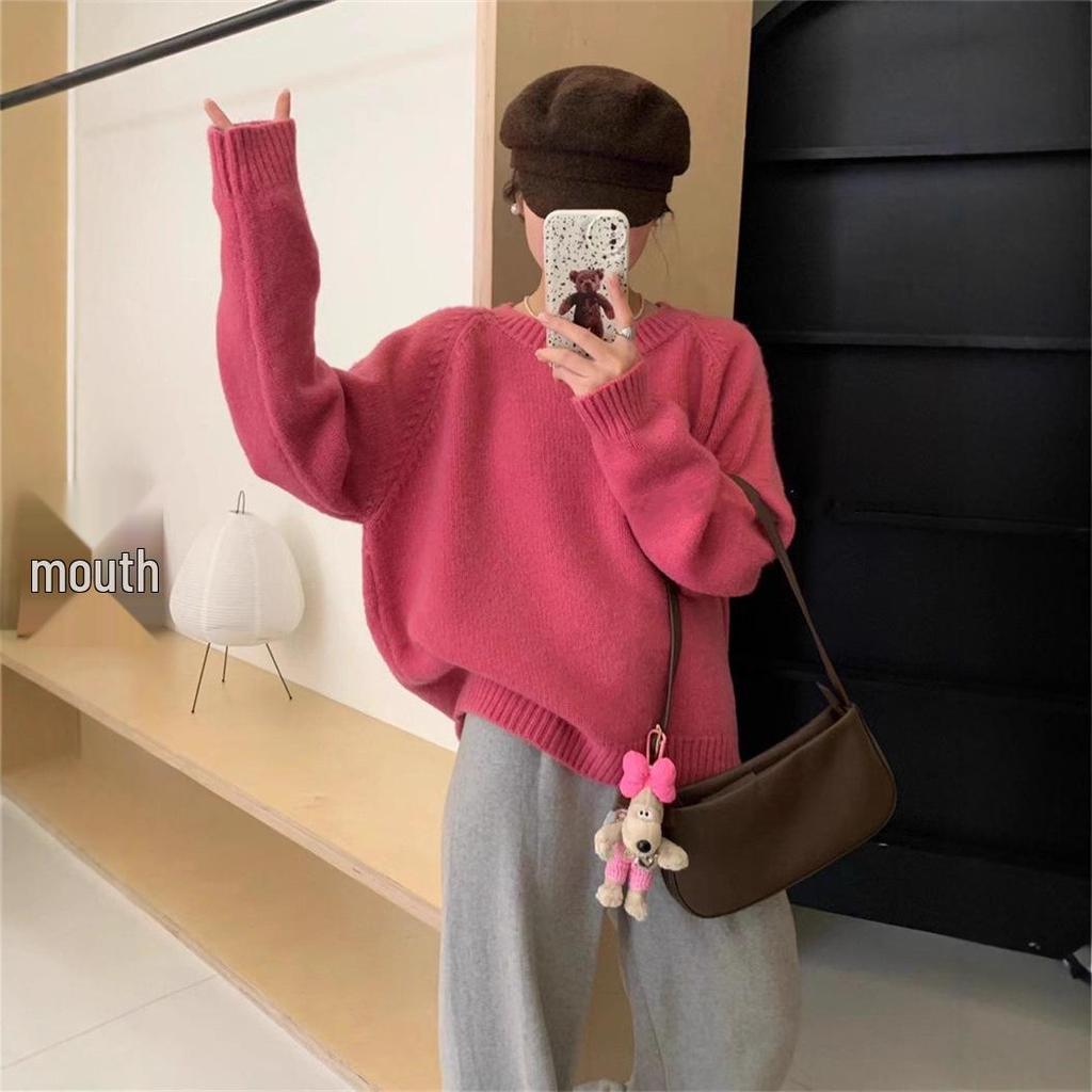 Women's 2025 Autumn/Winter Korean Style Loose Round Neck Knit Sweater