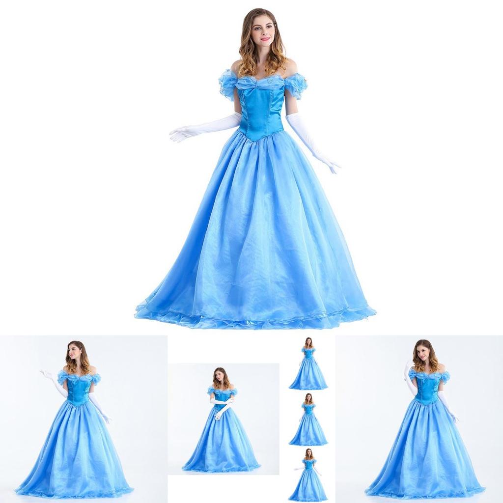 Elegant Cinderella Costume Dress For Women Perfect For Halloween Parties And Events