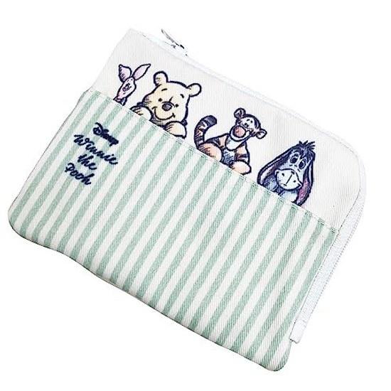 MORIPiLO Winnie Pooh Tissue Case Disney Goods Small Storage Plush Pouch Cute 12x10cm (green) Character Morishita Pillow