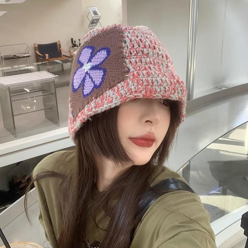 Hat Versatile Style Retro Sweet Womens Warm Knitted Fishermans Hatscaps