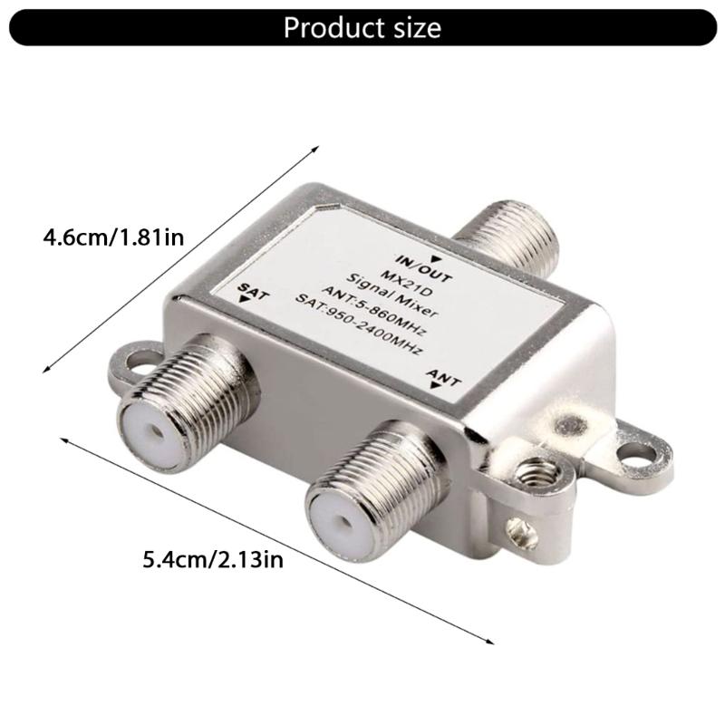 Efficient 1 In 2 Out Cable Satellite Signal Splitter for Home and Commercial Use Wavesplitter Mixer Broad Compatibility