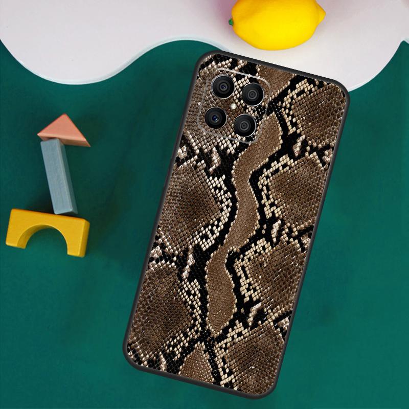 Snake Skin Case For Honor Magic 7 5 6 Lite Honor 200 Pro 50 70 90 Lite X9a X8a X8 X9 X8b X9c X9b Cover