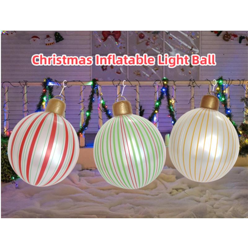 55*40cm Giant Inflatable Christmas Balls PVC Giant Big Large Balls Xmas Tree Decorations Toy Outdoor Xmas Holiday Yard Lawn Balls