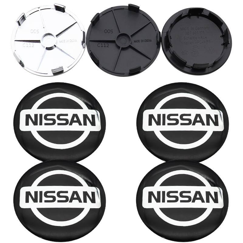 

4pcs 3D 65mm 68mm Nissan logo car emblem Wheel Center Hub Cap auto Rim refit dust-proof badge covers sticker styling 68mm black cap&Nissan 4pcs