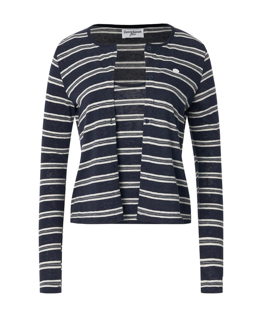 Zeroplanet Kelly Stripe Cardigan Set [Navy]