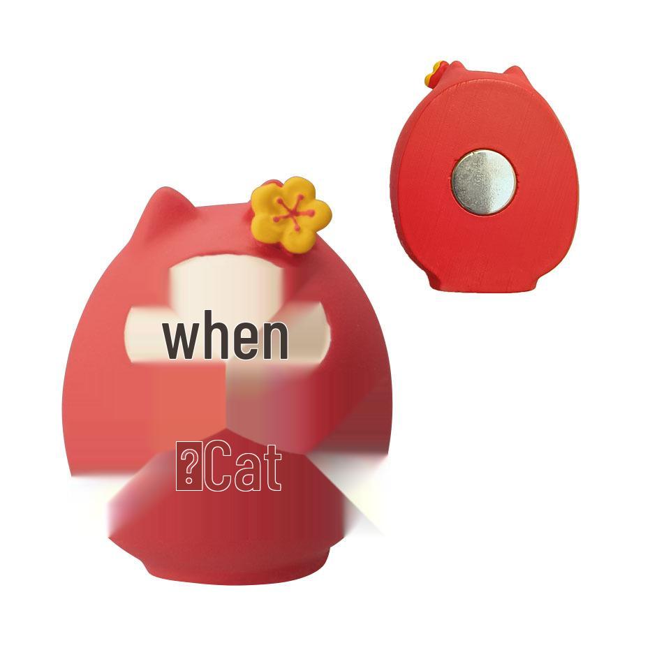 Japanese Cat Magnet: Cute Resin Sticker & Message Clip Toy for Refrigerator Decor
