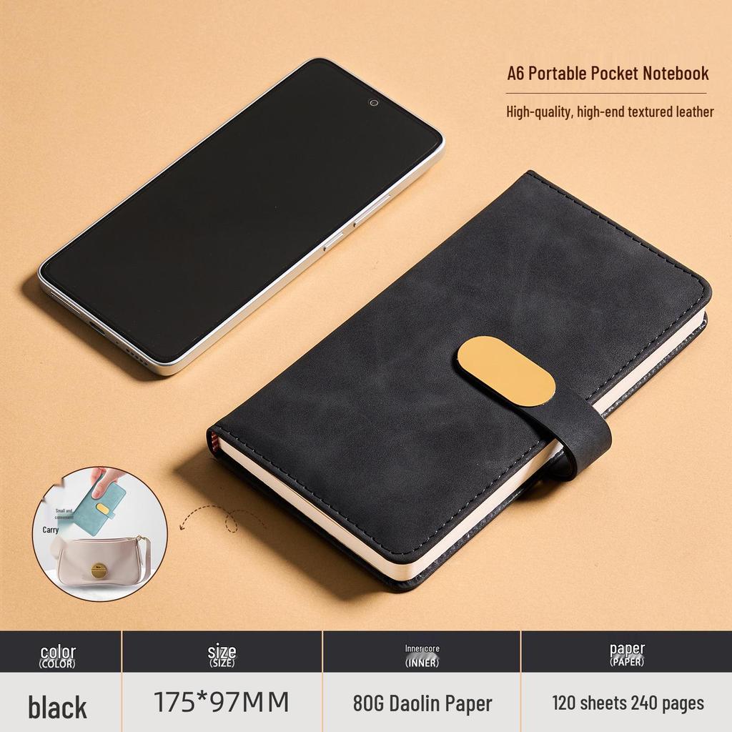 A6 Anpassat Spänne Högvärdig Anteckningsbok: Bärbar fickanteckningsbok för kontor, studier och redovisning