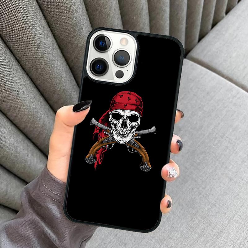 Pirate Skull Phone Case For iPhone 17 Air 16 16e 15 13 14 Pro Max 11 12 Plus 2022 MAX Shell Cover Coque