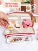 Lovely Circus Flip Pencil Case Pen Bag Minimalist Cartoon Animal Dalmatlans Croissant Multi-Layer Stationery Pouch