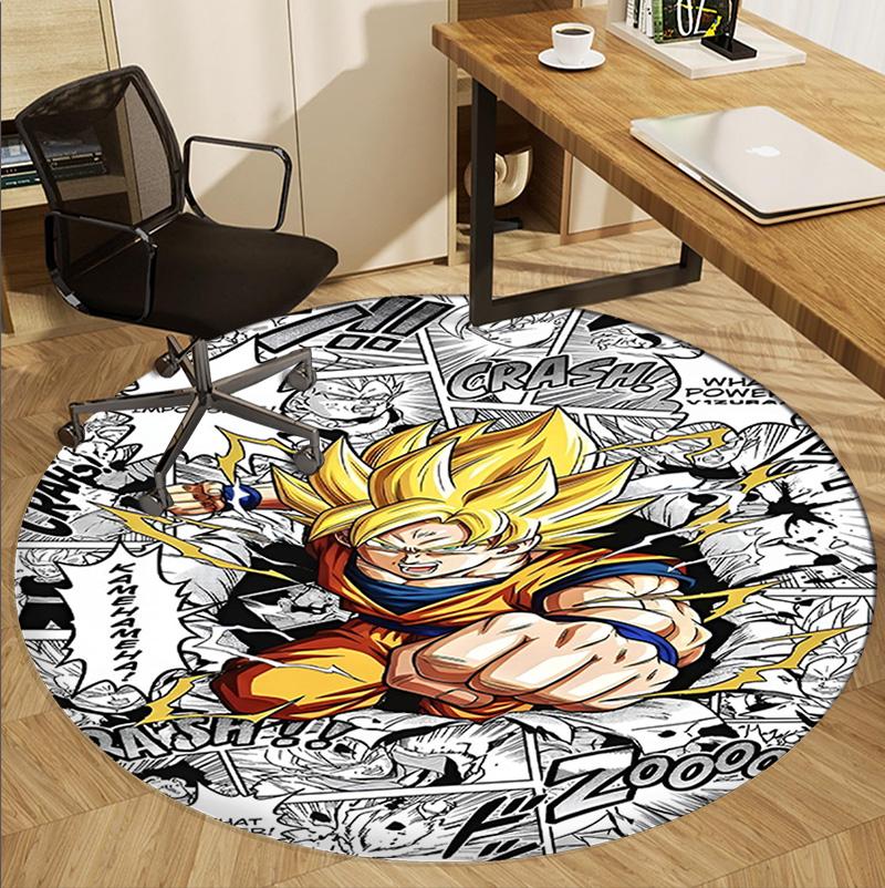 Kulatý koberec s motivem DRAGON BALL, Vnitřní/Venkovní rohožka, na piknik, do herny, ložnice, kanceláře, obývacího pokoje, Dekorace do domácnosti, Dárek k narozeninám