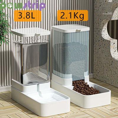 Dispensador de agua para mascotas, tazón de almacenamiento de comida para perros y gatos de gran capacidad, antideslizante, para cachorros y gatitos, suministros para mascotas