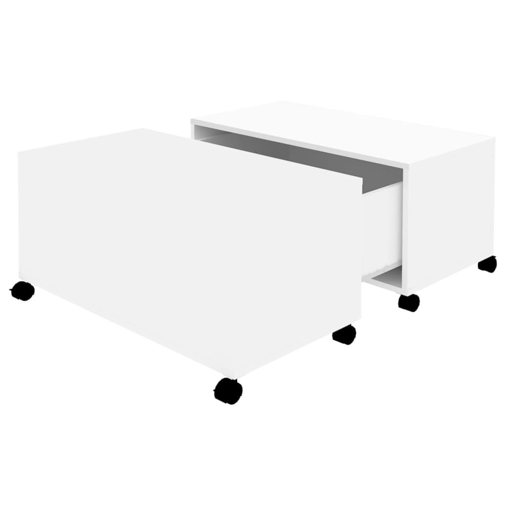 Vidaxl Coffee Table, White, 75X75X38 Cm, Wood-Based Material