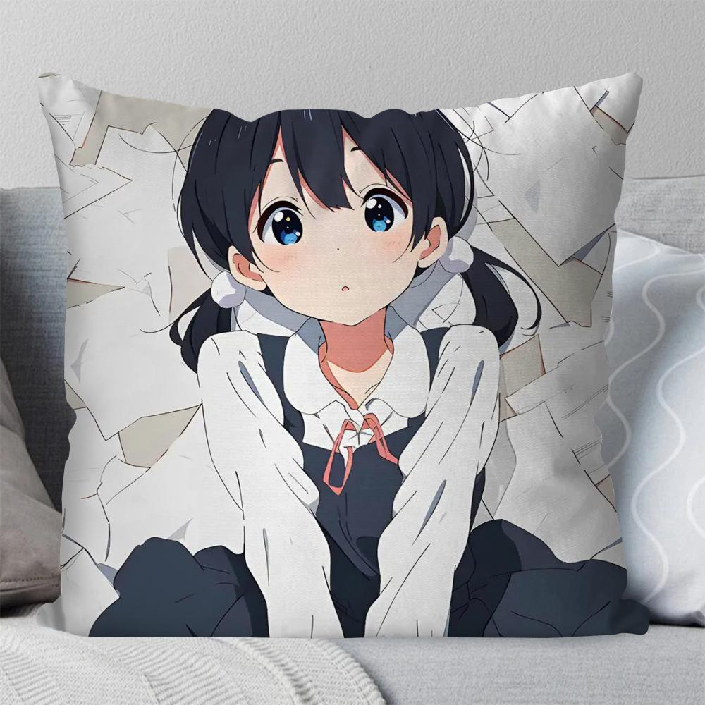 Kitashirakawa Tamako Animation Tamako Market Kissenbezug Quadratisches Kissen Schlafzimmer Sofa Freizeitwagen Wohnzimmer Heimdekoration 40X40