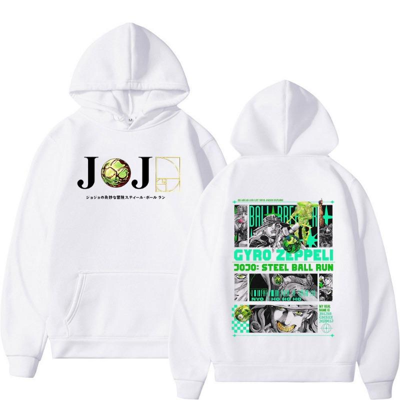 Anime JoJo Bizarre Adventure STEEL BALL RUN Gyro Zeppeli Hoodies Men's Clothing Fashion Hooded Sweatshirts Long Sleeve Pullover